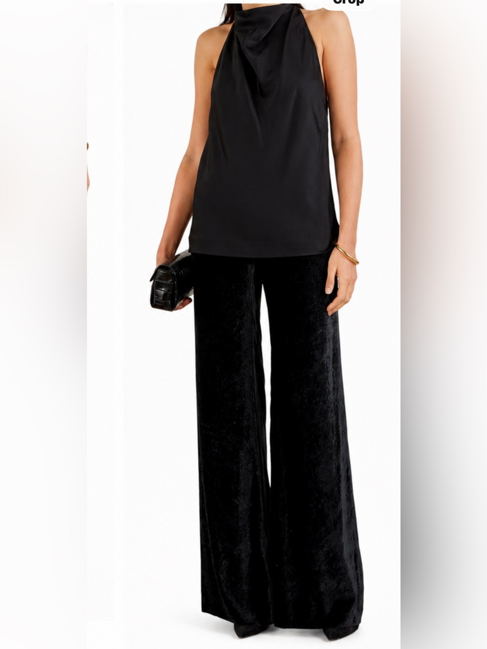 GALVAN LONDON Black Wide-Leg Velvet Pants  Sz 2